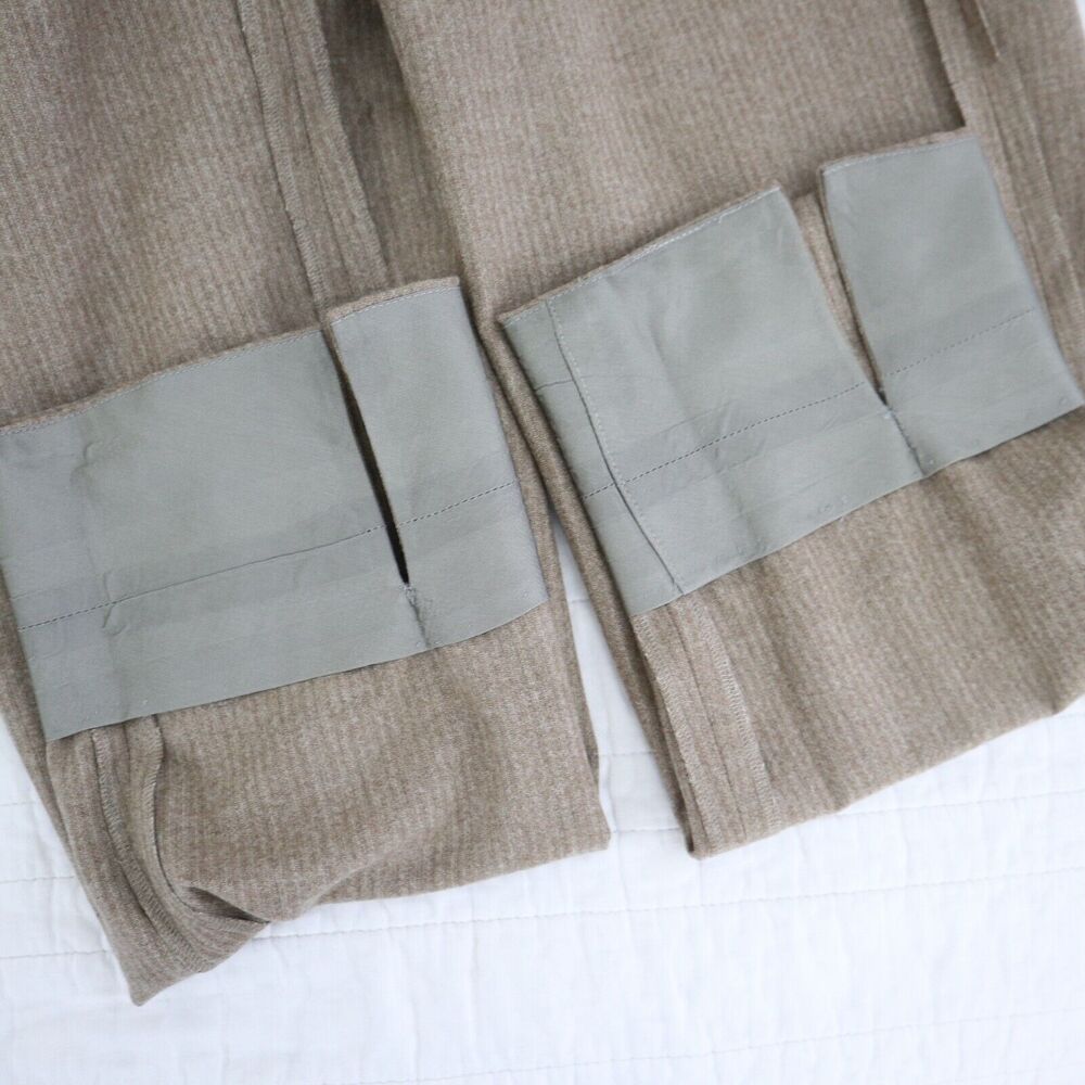 Piazza Sempione Audrey Wool Blend Capri Pant Camel Pinstripe Flat Front - Picture 12 of 12
